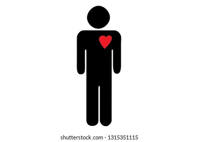 Man with heart, for heart health.