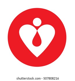 Man Heart Logo design vector template Negative space style. Donation idea. Valentines day concept. Cardio medical Health Logotype.