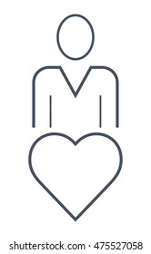 Man heart rate vector icon
