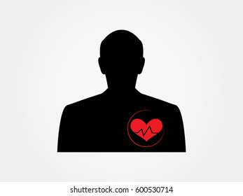 Man, heart, vector illustration of Eps10