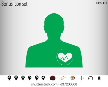 Man, heart, vector illustration of Eps10