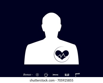 Man, heart, vector illustration of Eps10