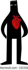 Man with hearth