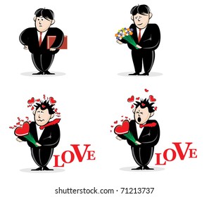 man and hearts