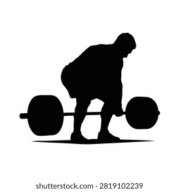 Man heaving silhouette icon vector flat design.