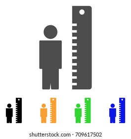 Man Height vector pictograph. Style is a flat graphic symbol in gray, black, yellow, blue, green color variants. Designed for web and mobile apps.