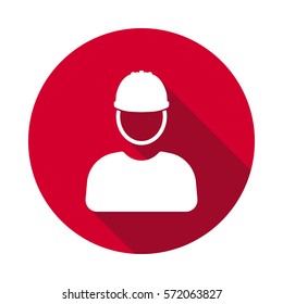 Man with helmet flat icon