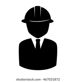 man helmet suit tie construction foreman person human  engineer vector graphic isolated and flat illustration