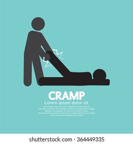 Man Help The Athlete From Cramp Vector Illustration