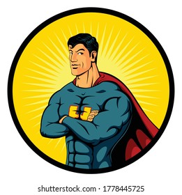 Man Heroic Body illustration vector