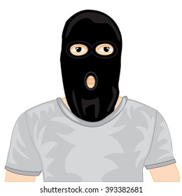 The Man hiding person under black mask.Vector illustration