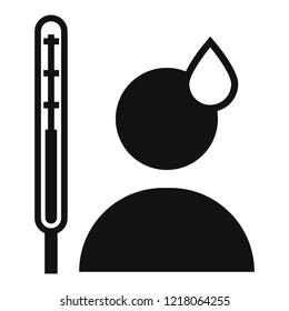 Man high body temperature icon. Simple illustration of man high body temperature vector icon for web design isolated on white background
