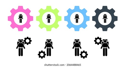 Man hiking adventure vector icon in gear set illustration for ui and ux, website or mobile application