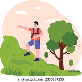 Un Hombre Con Ilustración De Senderos Para Moteros 