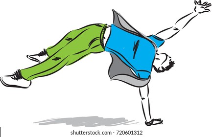 man hip hop dancer vector illustration