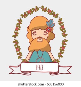 man hippie peace and love