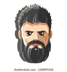 Man hipster beard face style handsome