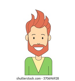 Man Hipster Hand Beard Isolated Avatar Vector Illustration