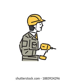 Un hombre de unos 20 años trabajando en una construcción.