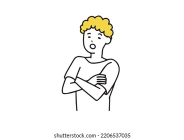 Man His Arms Folded Impressed Simple Stock Vector (royalty Free 