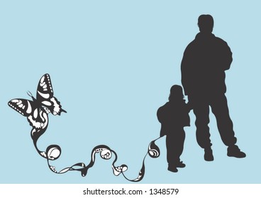 A man with his daughter