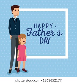 man with his daughter to fathers day celebration