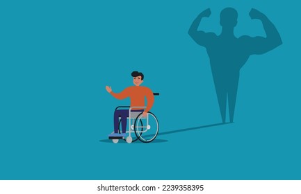 man with his disability have a powerful man shadow