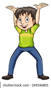 Man with his hands up in the air