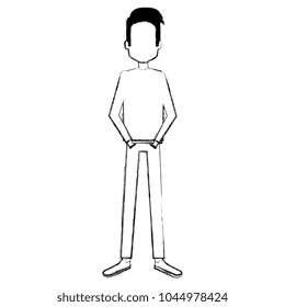 man with his hands in his pockets avatar character