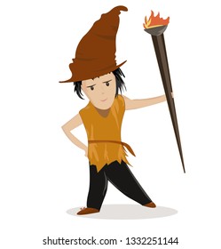 A man with his hat.