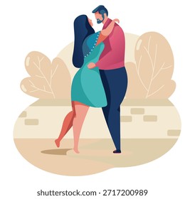 Ein Mann und seine Dame tanzen Illustrator Graphic