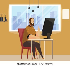 Arbeitsmann in seinem Büro