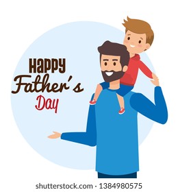 Man His Son Happy Fathers Day Stock Vector (Royalty Free) 1384980575 ...