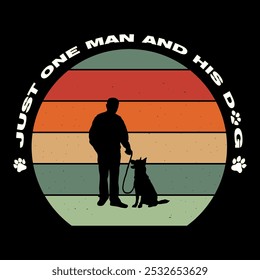 man hold with dog T shirt design