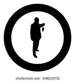 Man hold face medical mask in hand arm wearing Personal dust protective equipment concept Virus Coronavirus influenza flu outbreak prevention quarantine Protect from air pollution silhouette in 