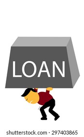 Man Hold Loan Weight isolated on white
