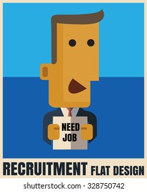 man hold need job board sign