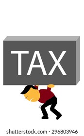 Man Hold Tax Box isolated on white

