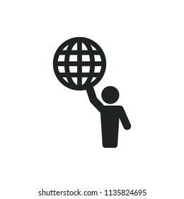 man hold world vector icon