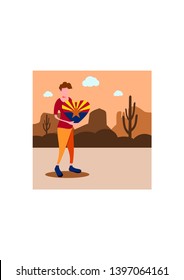 A man holding an arizona love sign. Arizona travel