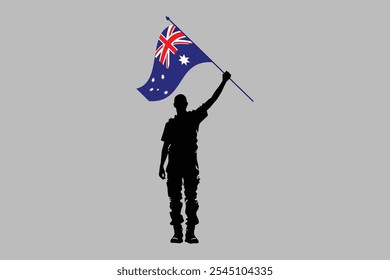 A Man holding an Australia flag, Australia flag vector graphic, Australia country flag is a symbol of freedom, National Australia flag, vector illustration
