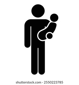 Man holding baby simple icon