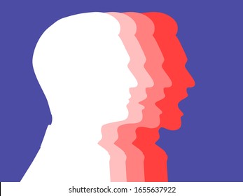 A man holding back his anger. The concept of hidden aggression. Vector illustration