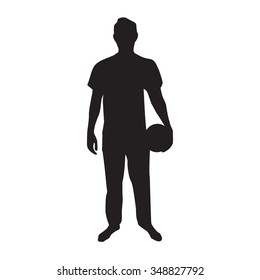 man holding ball silhouette