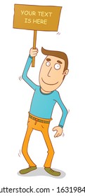 Man holding banner