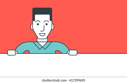 Hombre sosteniendo pancartas.