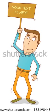 Man holding banner