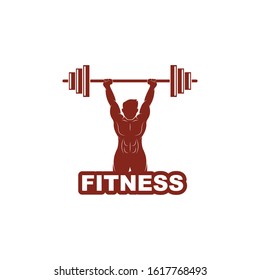 man holding barbell vector  icon illustration design
