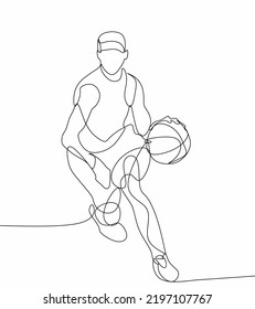 Hombre sosteniendo arte de la línea de pelota de basket