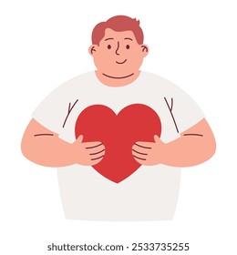 Man holding Big Red Heart